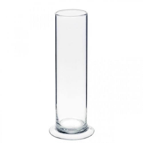 Glasvase med fod Klar Ø6cm H25cm