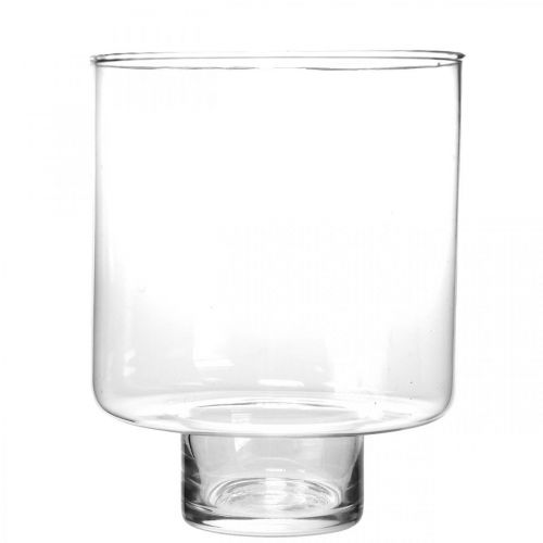 Floristik24 Glasvase med fod ROY lanterne glasdekoration Ø16cm H20cm