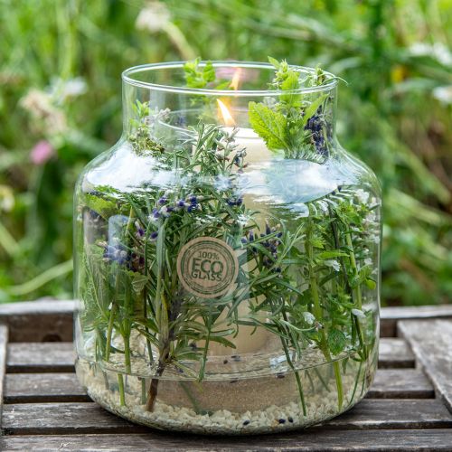 Floristik24 Glasvase Rund Blomstervase Stor 100% Genbrugsglas H20 Ø17cm