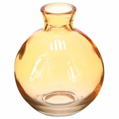 Glasvaser løgformede mini dekorative vaser orange Ø7,5cm H9cm 6 stk