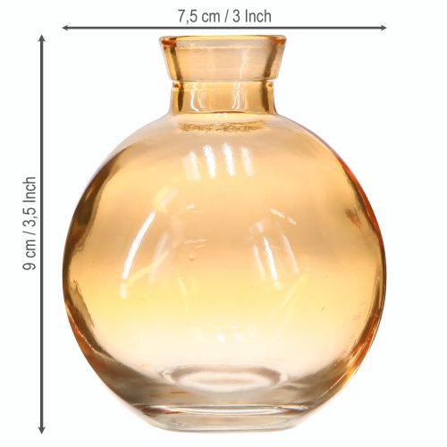 Artikel Glasvaser løgformede mini dekorative vaser orange Ø7,5 cm H9 cm 6 stk.