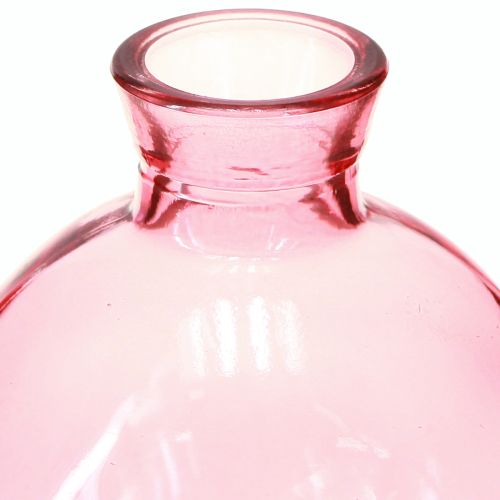 Artikel Glasvaser løgformede lyserøde retro minivaser Ø7,5cm H9cm 6 stk