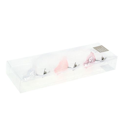 Floristik24 Glasfugl på klip 8 cm assorteret 3st
