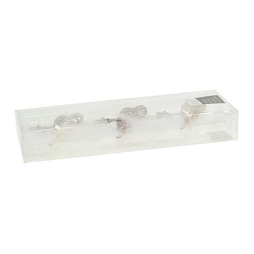 Floristik24 Glasfugl på klemme cremen 7,5 cm 3stk