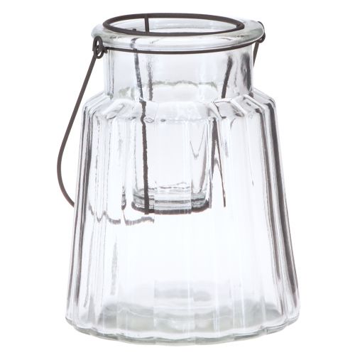 Artikel Glas lanterne lanterne med håndtag glas klar Ø14cm H18cm