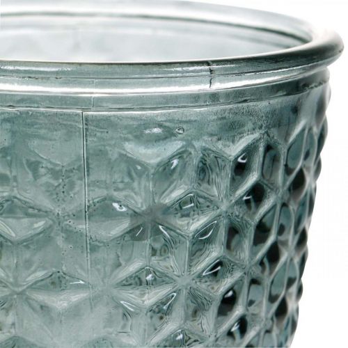 Artikel Lanterne med fod, skålglas, dekorativt glas grå Ø10cm H18,5cm