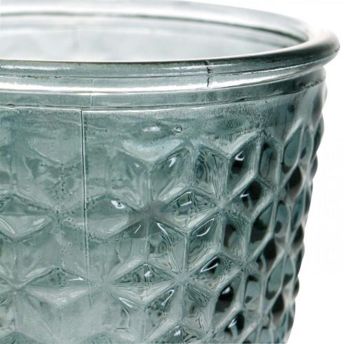 Floristik24 Lanterne med fod, skålglas, dekorativt glas grå Ø10cm H18,5cm