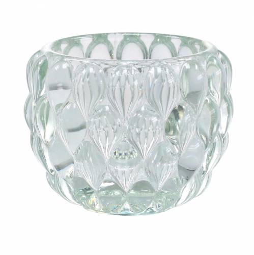 Floristik24 Glaslygte med relief Ø7,5cm H6cm