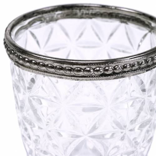 Floristik24 Antik glaslygte med metalfælg Ø7,5cm H7,5cm