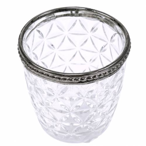 Floristik24 Antik glaslygte med metalfælg Ø7,5cm H7,5cm