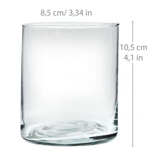 Floristik24 Rund glasvase, klarglascylinder Ø9cm H10,5cm