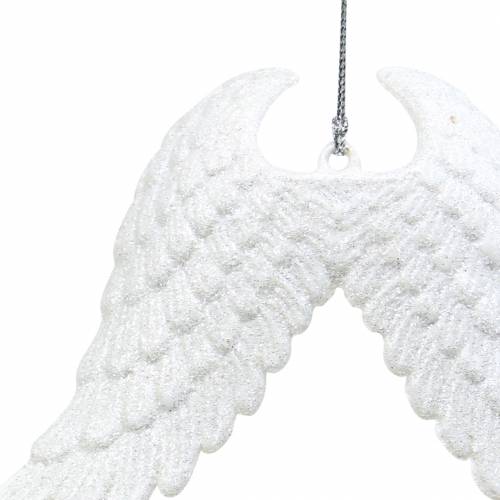 Floristik24 Juletræspynt englevinger glitter hvid 16cm 12stk