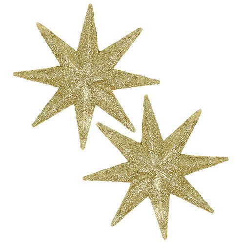 Floristik24 Glitter stjerne guld Ø10cm 12stk