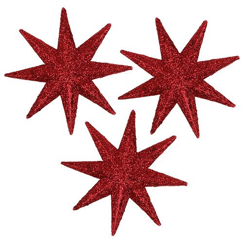 Floristik24 Glitter stjerne rød Ø5cm 20stk