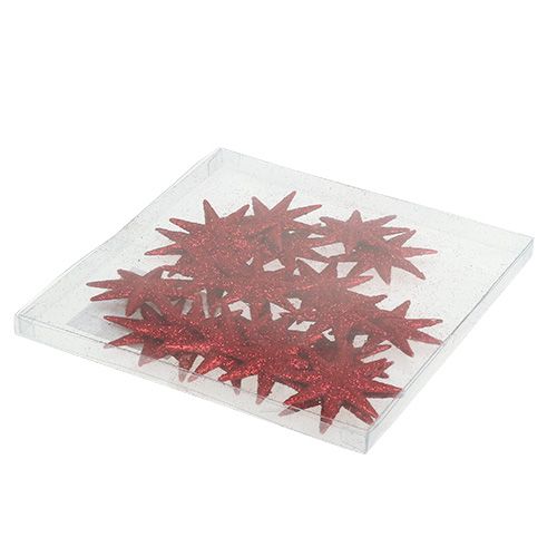 Floristik24 Glitterstjerne rød Ø5cm 20 stk