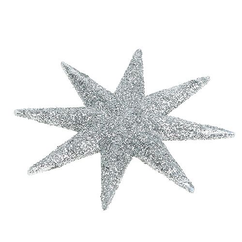 Artikel Glitterstjerne sølv Ø10cm 12 stk