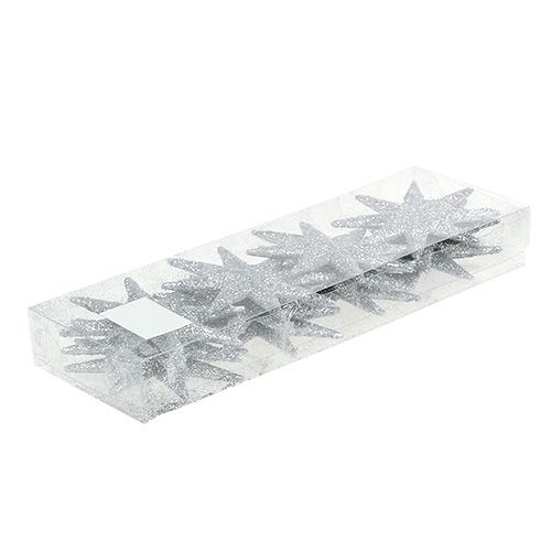 Artikel Glitterstjerne sølv Ø10cm 12 stk