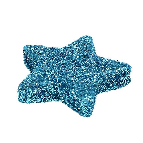 Floristik24 Glitter stjerne turkis 2,5 cm 100stk