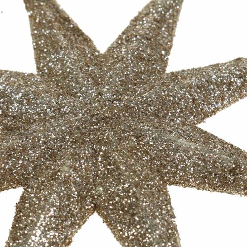 Artikel Dekostern Glitter Champagne 10cm 12stk