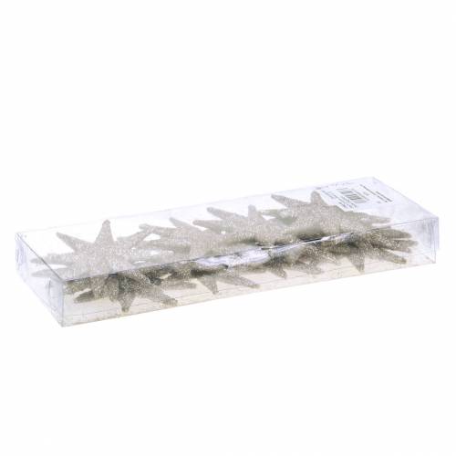 Artikel Dekostern Glitter Champagne 10cm 12stk