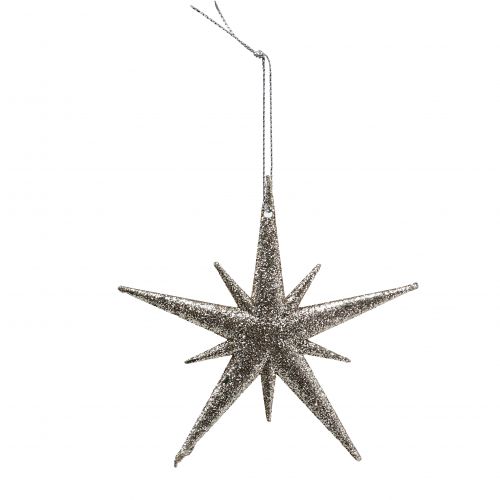 Floristik24 Glitter stjerne lys guld 13cm 12stk
