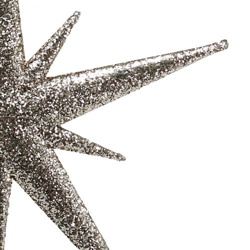 Floristik24 Glitter stjerne lys guld 13cm 12stk