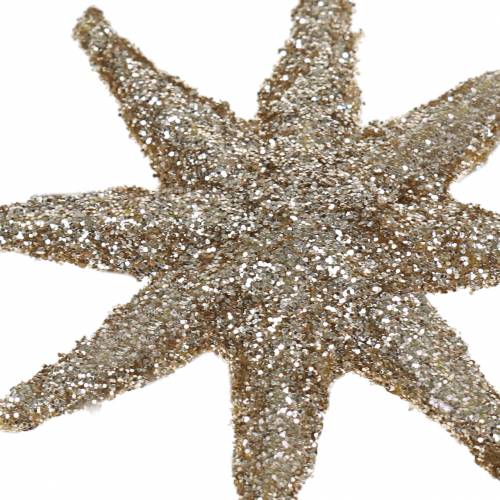 Floristik24 Dekorativ stjerne glitter champagne 5cm 20 stk