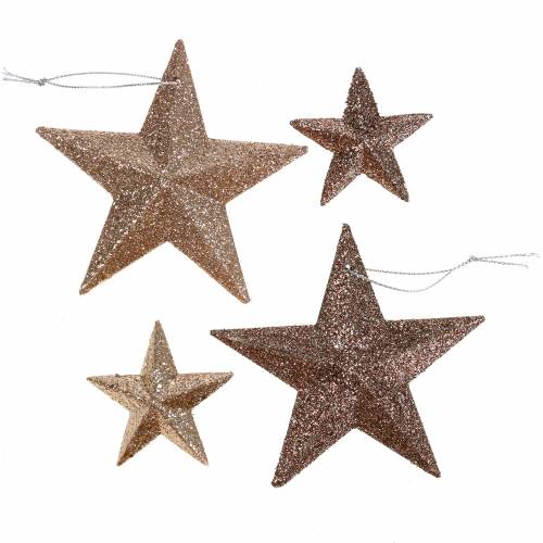 Artikel Glitterstjerne guldmix 9,5/5cm 18 stk