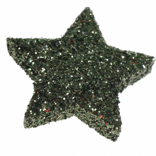 Artikel Stjerneglittergrøn 2,5 cm 48p