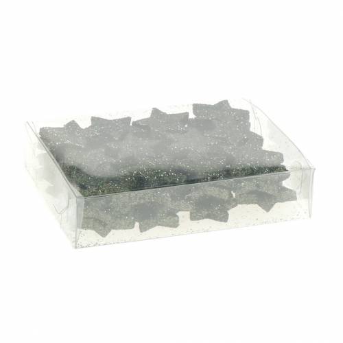 Floristik24 Stjerne glittergrøn 2,5cm 48 stk