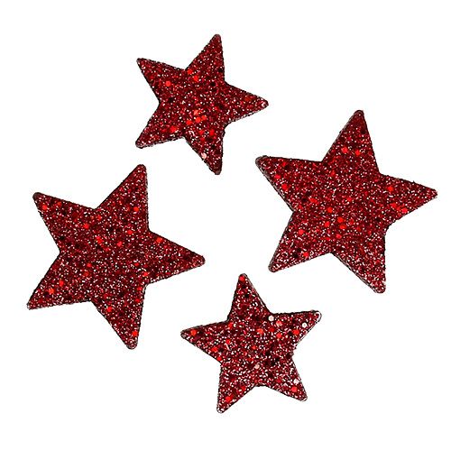 Floristik24 Glitter stjerner til dryss over Bordeaux 4-5 cm 40stk