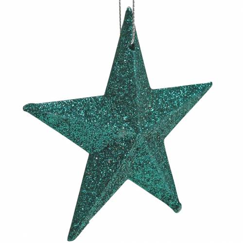 Artikel Glitterstjernesæt deco bøjle og scatter dekoration smaragd, lysegrøn 9cm/5cm 18 stk.