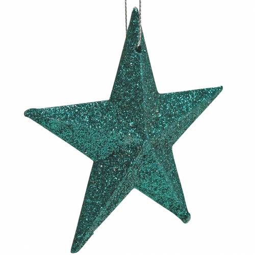 Artikel Glitterstjernesæt dekorative bøjler og scatter dekorationer smaragd, lysegrøn 9cm/5cm 18 stk.