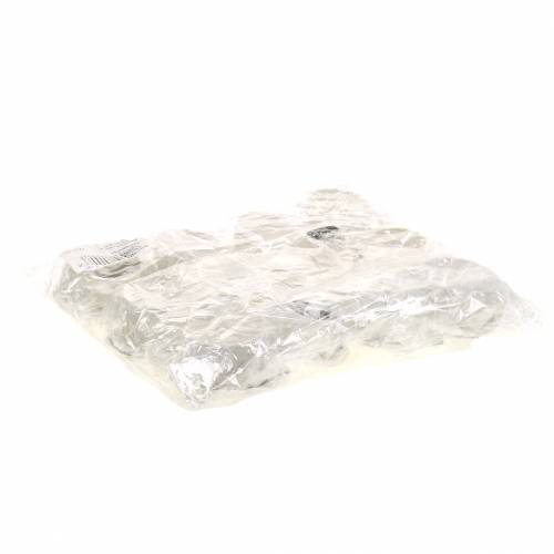 Floristik24 Juletræspynt kop hvid glitter 8cm 12stk