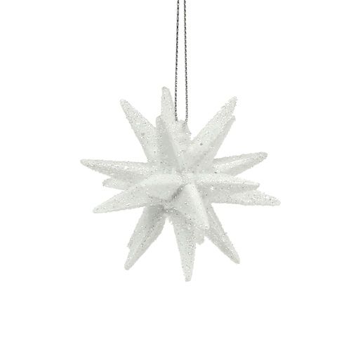 Glitter stjerner hvid 7,5 cm 8stk