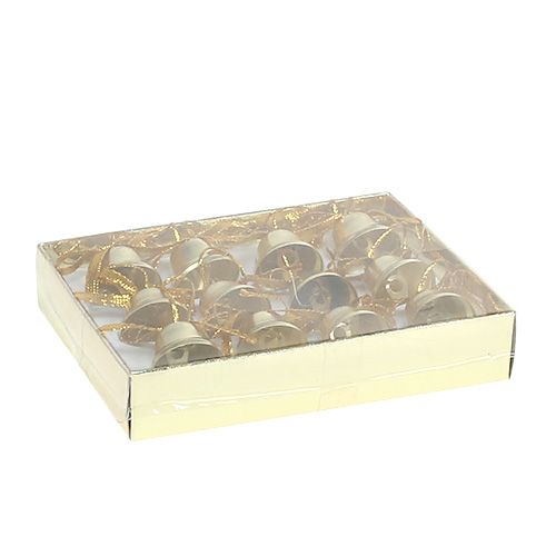 Floristik24 Klokke guld 2,5 cm 12stk