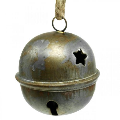 Floristik24 Juleklokker, klokker med stjerner, adventsdekoration metal antik look H5,5cm Ø5cm 4stk