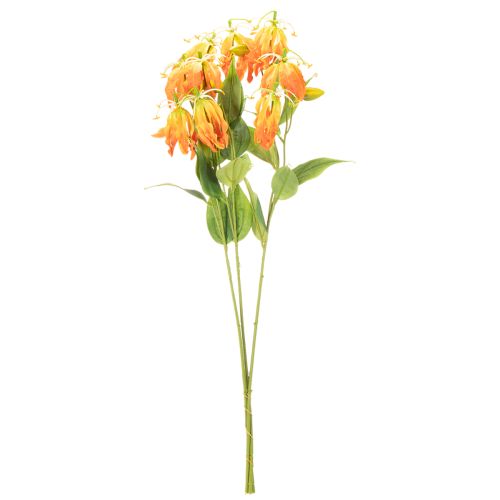 Kunstig Gloriosa orange blomst med lange stilke til vaser 80 cm 3 stk. | Floristik24.dk