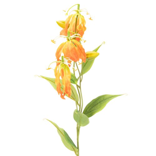 Kunstig Gloriosa orange blomst med lange stilke til vaser 80 cm 3 stk. | Floristik24.dk