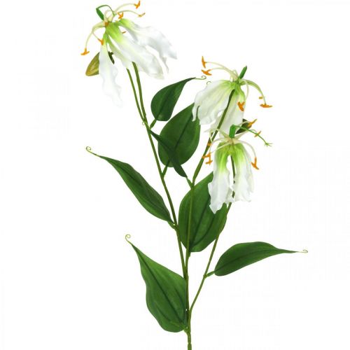Artikel Kunstig lilje, blomsterdekoration, kunstig plante, silkeblomst hvid L82cm 3 stk.