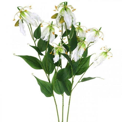 Floristik24 Kunstig lilje, blomsterdekoration, kunstig plante, silkeblomst hvid L82cm 3 stk.