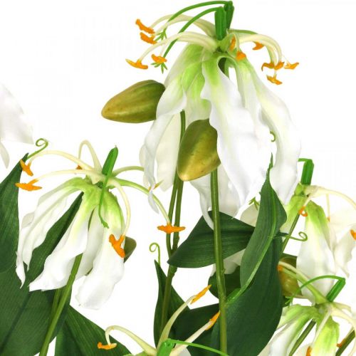 Artikel Kunstig lilje, blomsterdekoration, kunstig plante, silkeblomst hvid L82cm 3 stk.