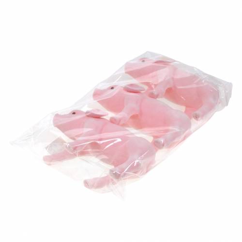 Artikel Lucky pig pink pink flokede 20 cm 3stk