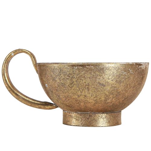 Floristik24 Gylden kop dekoration med lysestage antik guld Ø10cm H6,5cm