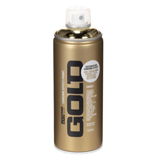 Dekorativ spraymaling med guldkromeffekt, Montana dåser 400 ml