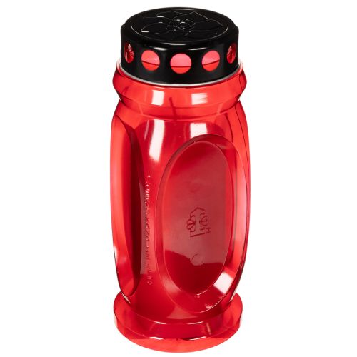 Gravlys rødt, låg sort, mindelys 4 dage 23 cm købe | Floristik24.dk