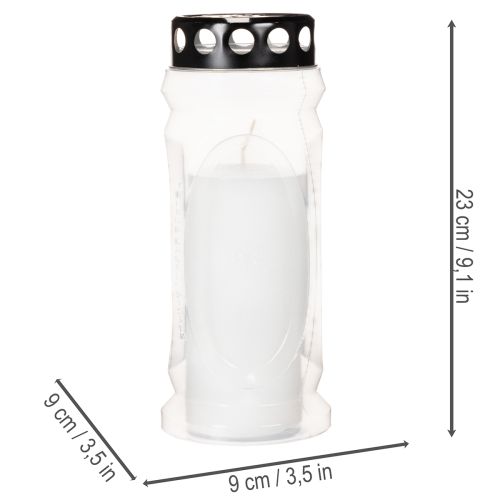 Gravlyslanterne med sort låg 23 cm | Floristik24.dk