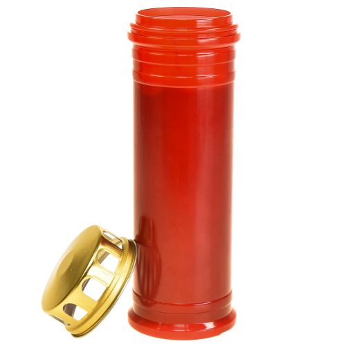 Floristik24 Gravlys rød plast 5 dage Ø7,5cm H23cm