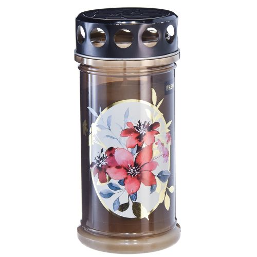 Artikel Gravlys brune gravlys blomster Ø7,5cm H16,5cm 6 stk