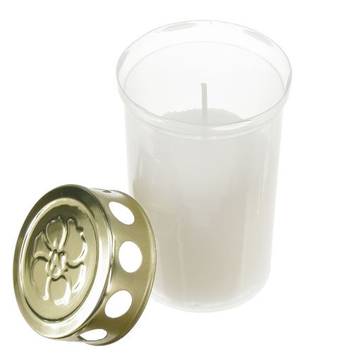 Artikel Gravlys hvidguld Ø5,5cm H11,5cm 24 timer 12 stk
